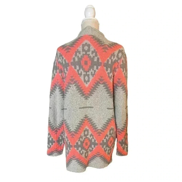 Hit List Los Angeles Western Tribal Aztec Open Cardigan Sweater Women’s Size XL - Picture 2 of 11